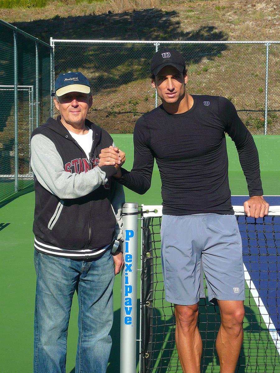 Universal Sport's Chief Engineer Miguel with Feliciano Lopez